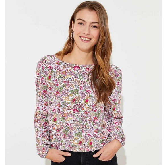 LOFT Jungle Wrap Back Cropped Top - Picture 2 of 9